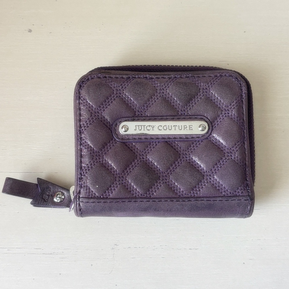 Juicy Couture Purple Quilted Zip-Around Wallet